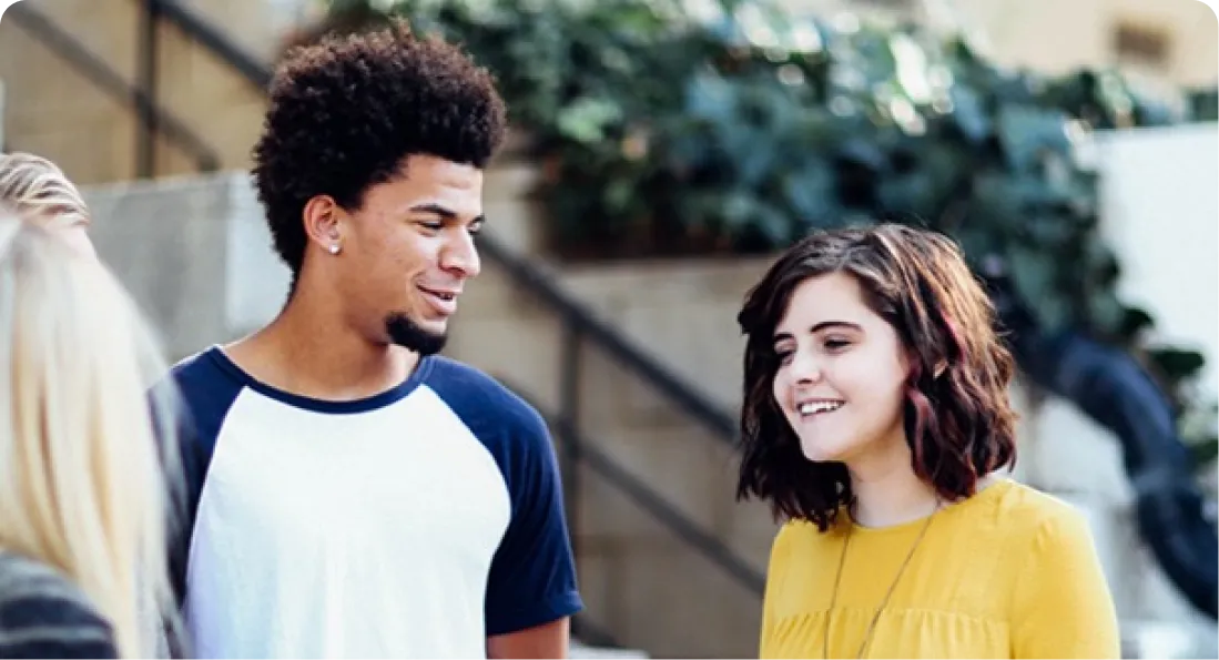 a group of people smiling