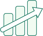 Bar graph going up icon