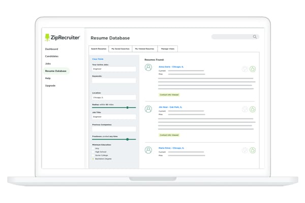 Image of ZipRecruiter Dashboard