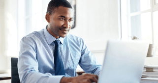 A man working on a laptop