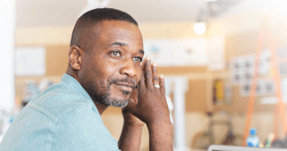 A man looking out