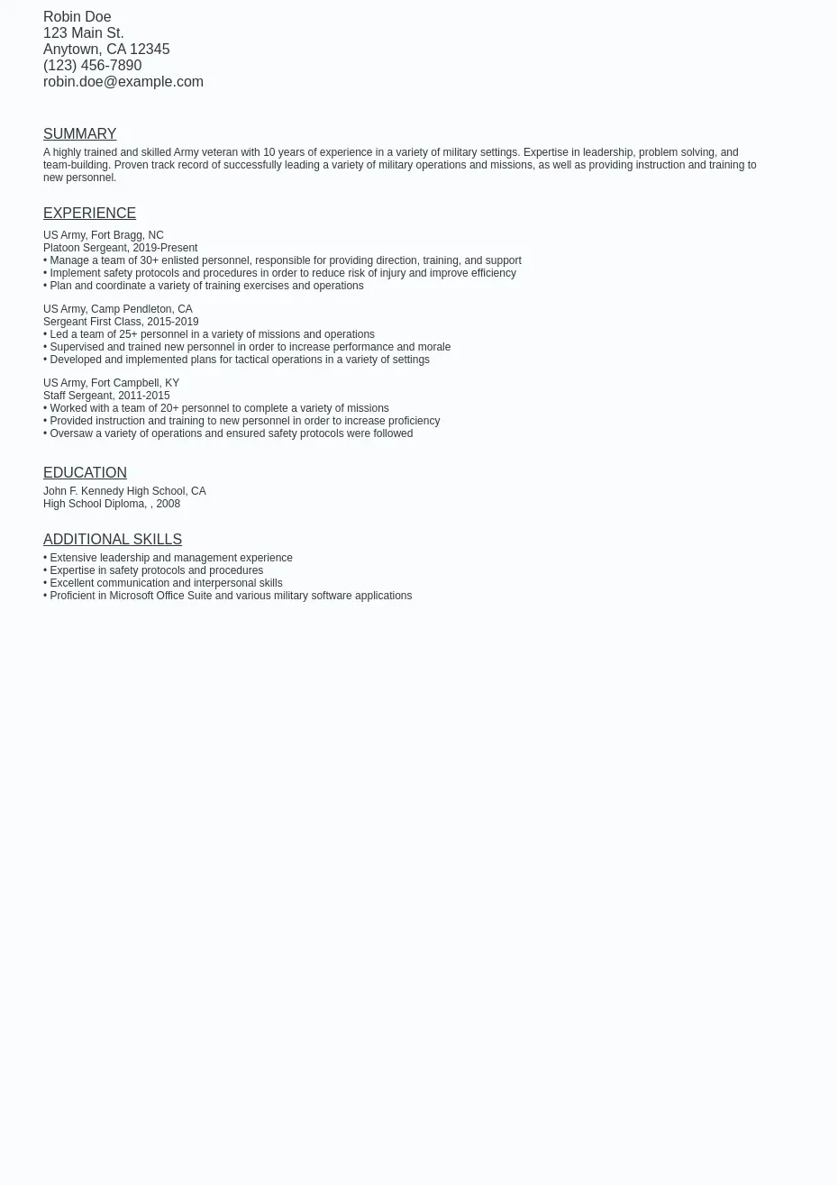 Army Resume Sample Template Free - Army Resume Sample Template (free Download).webp=ws930x1315