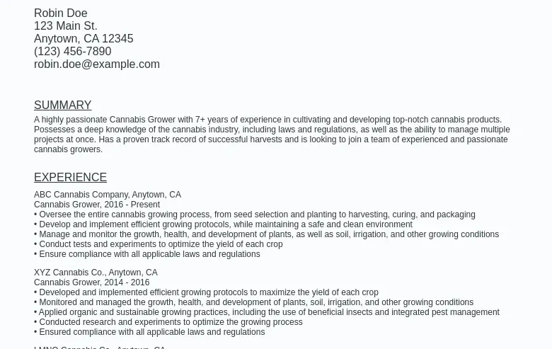 Cannabis Grower Resume Sample Template - Cannabis Grower Resume Sample Template (free Download).webp=ws930x1315