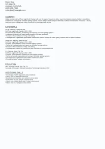 how to put changing a light bulb on resume