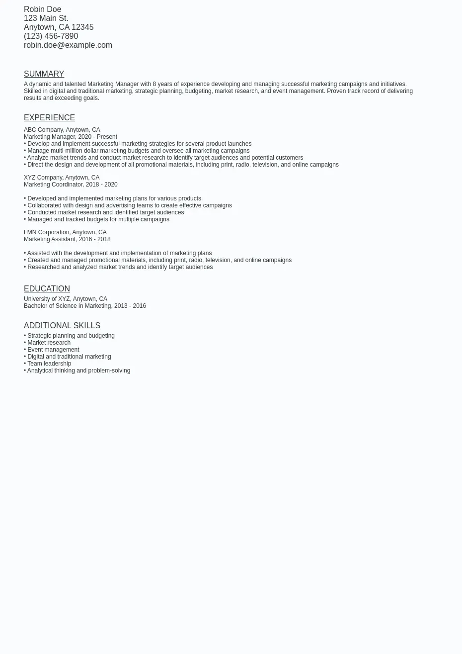 Marketing Manager Resume Sample - Marketing Manager Resume Sample Template (free Download).webp=ws930x1315