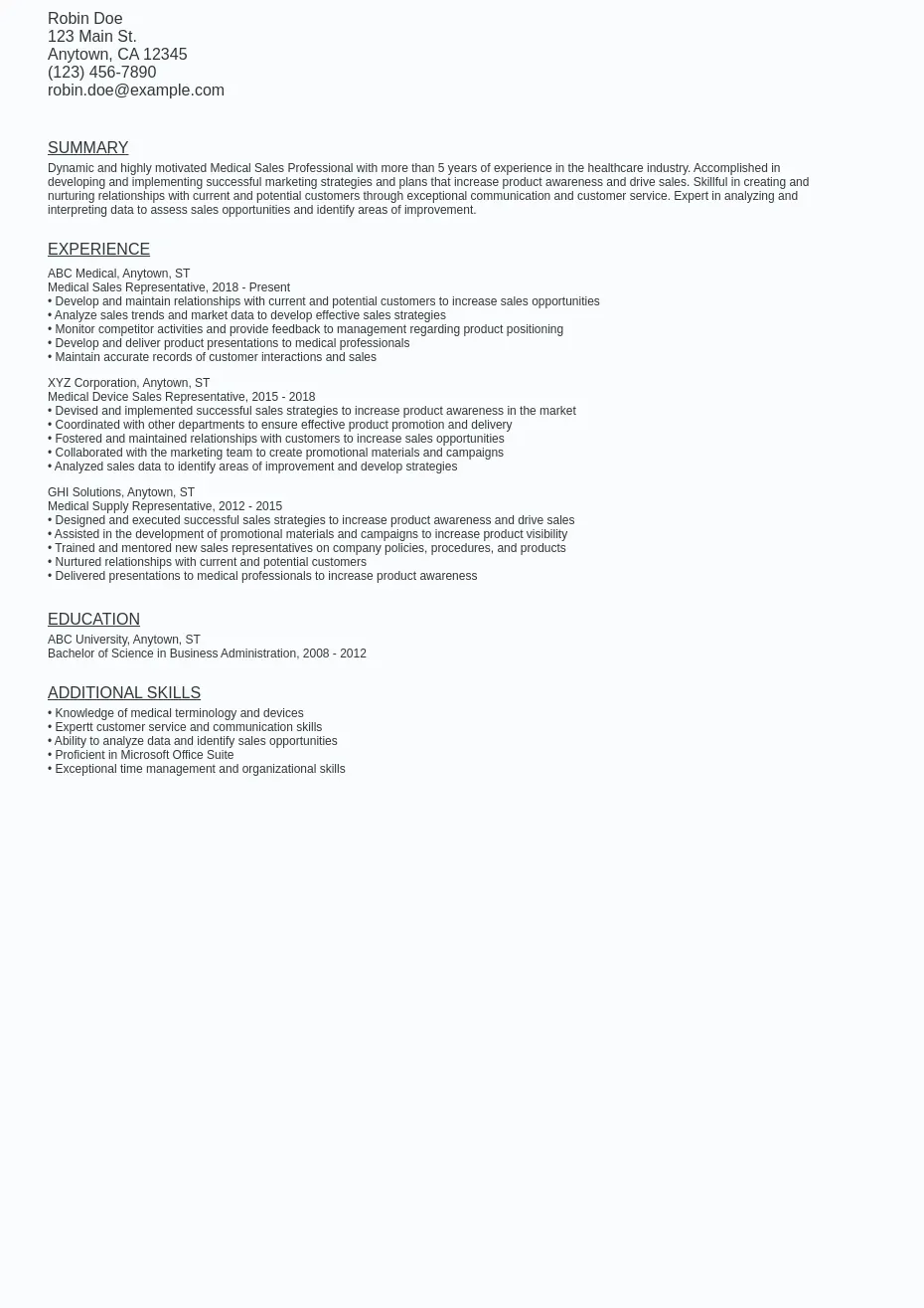 Medical Sales Resume Sample Template - Medical Sales Resume Sample Template (free Download).webp=ws930x1315