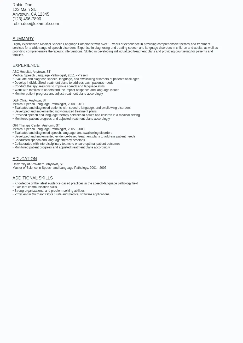 Medical Speech Pathologist Resume - Medical Speech Pathologist Resume Sample Template (free).webp=ws930x1315