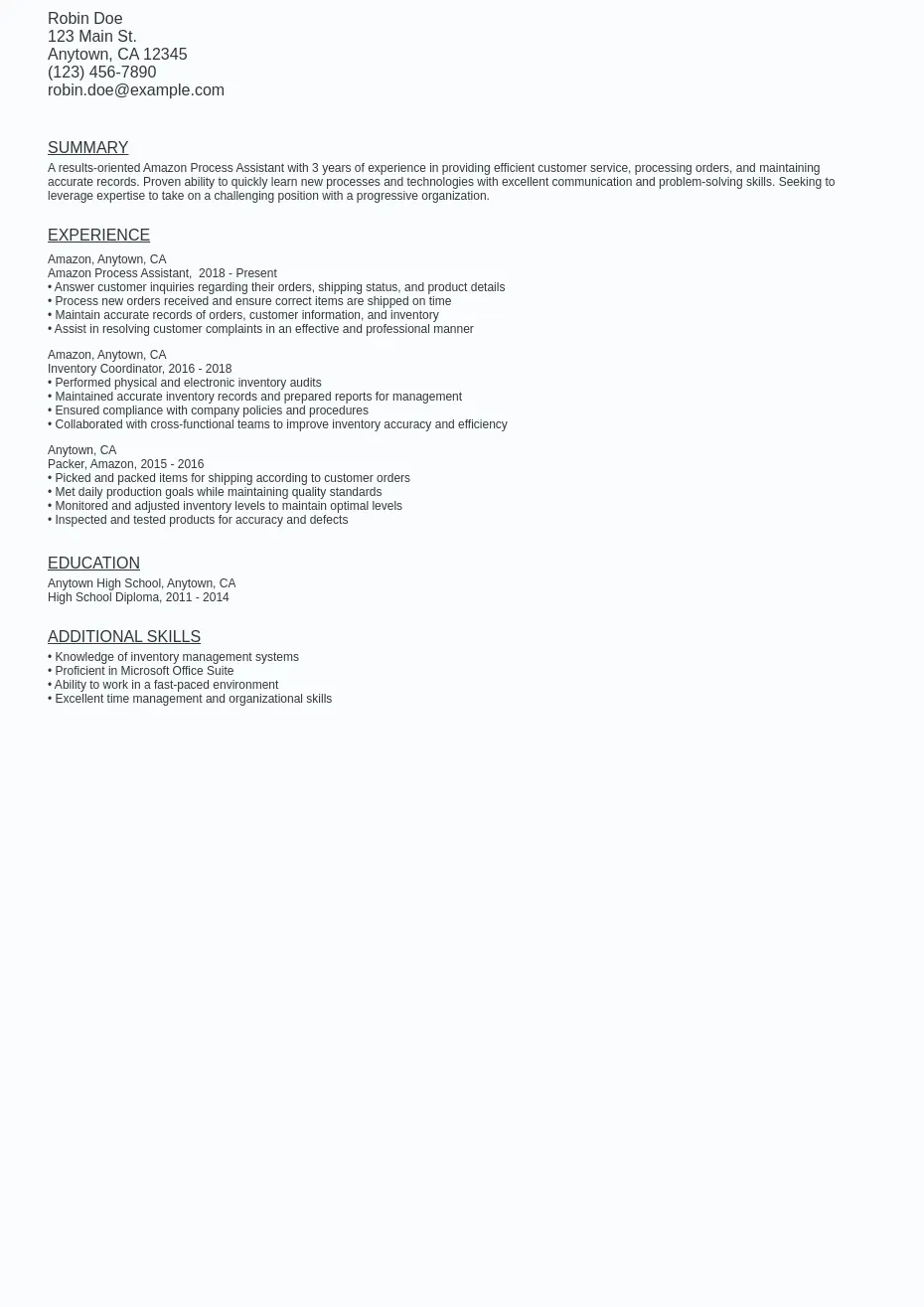 process-assistant-resume-sample-template-free-download-ziprecruiter