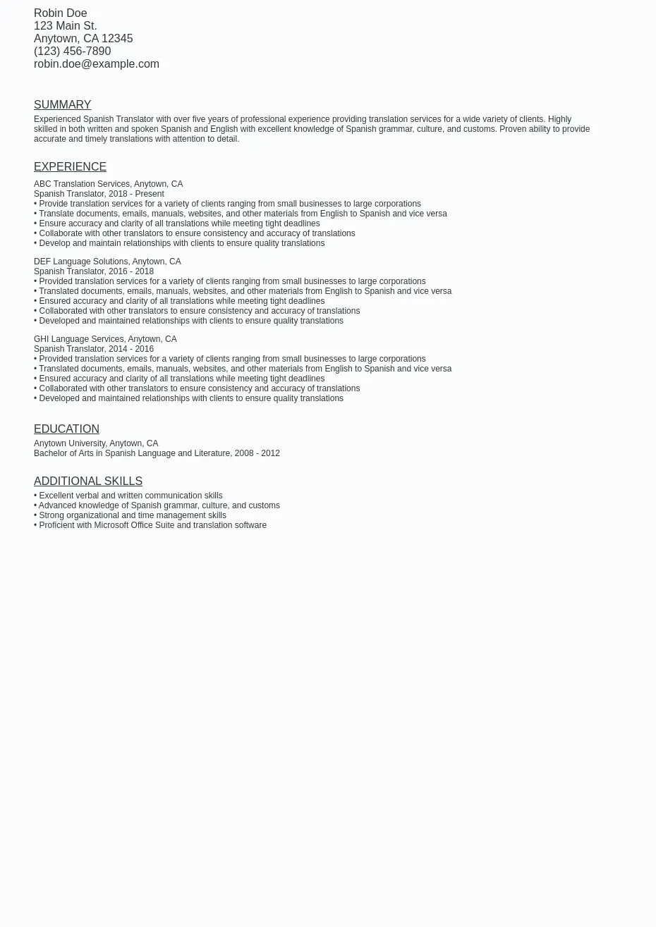Spanish Translator Resume Sample - Spanish Translator Resume Sample Template (free Download).webp=ws930x1315
