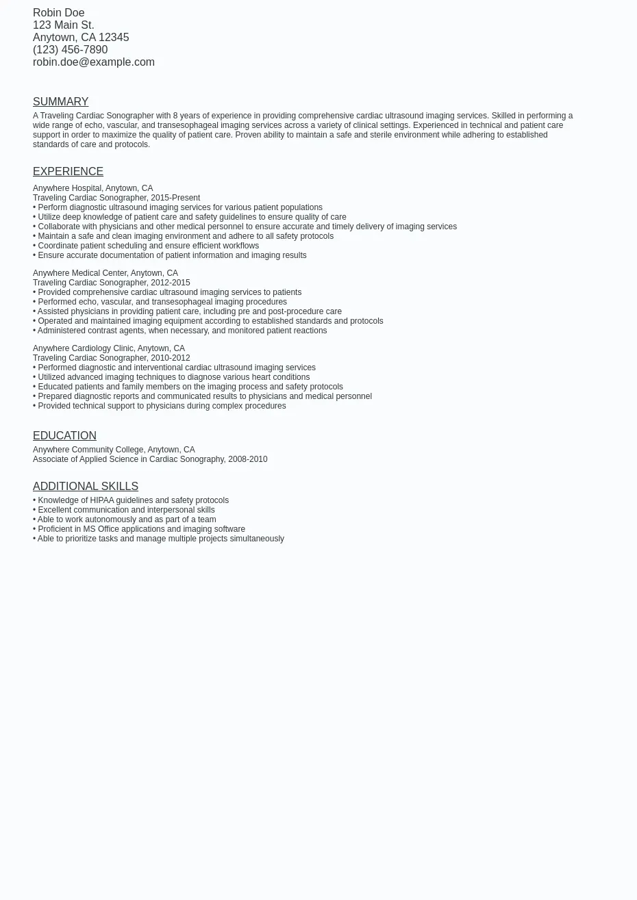 Travel Cardiac Sonographer Resume - Travel Cardiac Sonographer Resume Sample Template (free).webp=ws930x1315