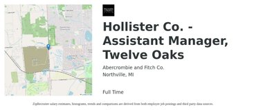 Abercrombie And Fitch Hollister Co Assistant Manager Twelve Oaks Job Northville