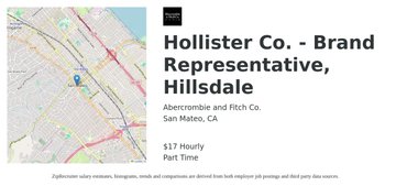 Abercrombie And Fitch Hollister Co Brand Representative Hillsdale Job San Mateo
