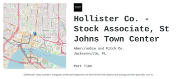 Abercrombie And Fitch Hollister Co Stock Associate St Johns Town Center Job Jacksonville