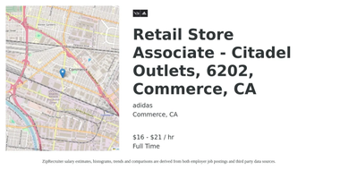 Adidas Retail Store Associate Citadel Outlets Commerce Ca Job Commerce