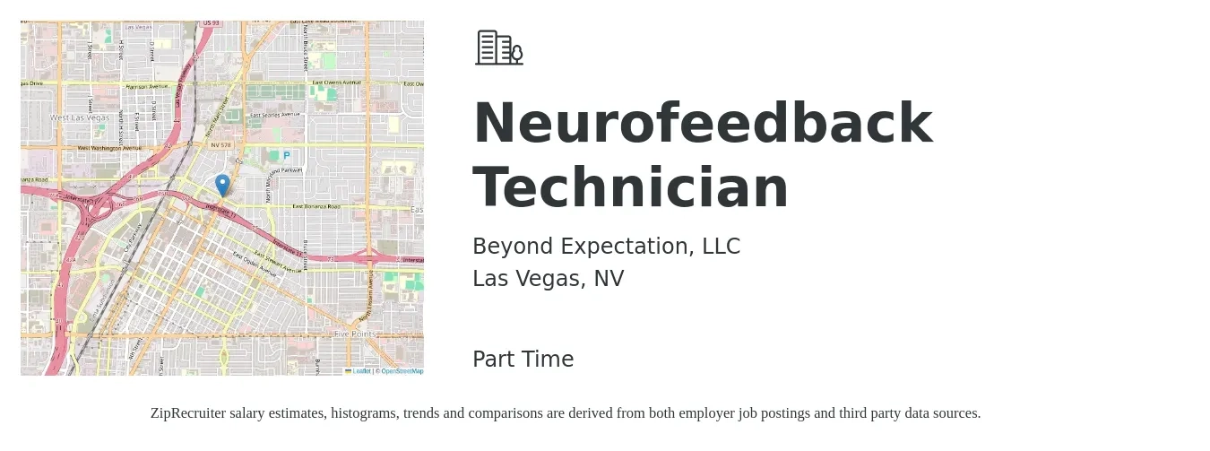 Beyond Expectation, LLC job posting for a Neurofeedback Technician in Las Vegas, NV with a salary of $18 to $23 Hourly with a map of Las Vegas location.