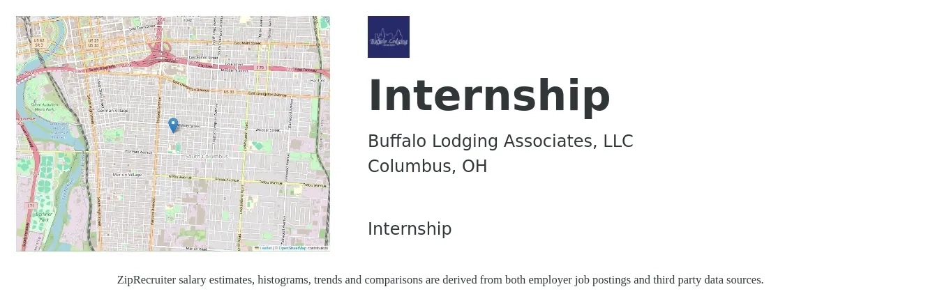 Buffalo Lodging Associates, LLC job posting for a Internship in Columbus, OH with a salary of $16 to $21 Hourly with a map of Columbus location.