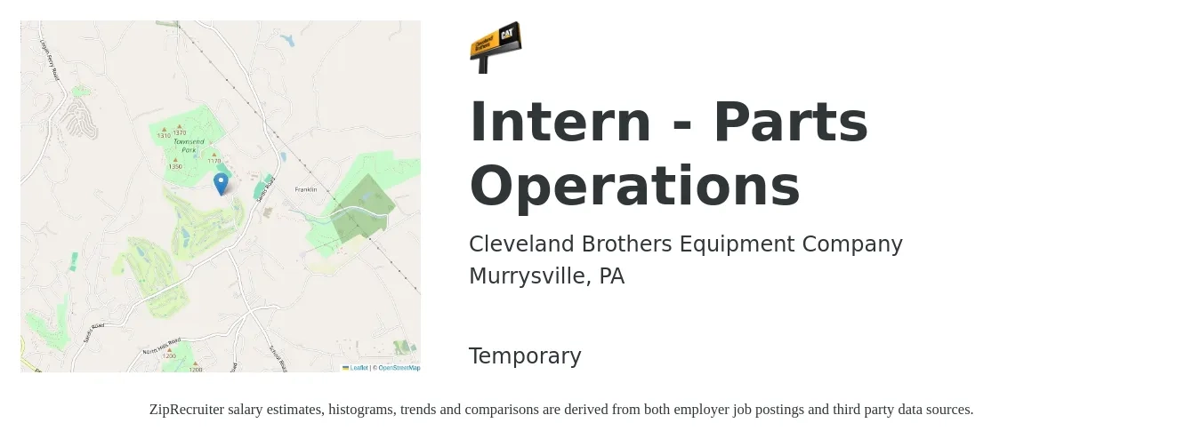 Cleveland Brothers Equipment Company job posting for a Intern - Parts Operations in Murrysville, PA with a salary of $14 to $19 Hourly with a map of Murrysville location.