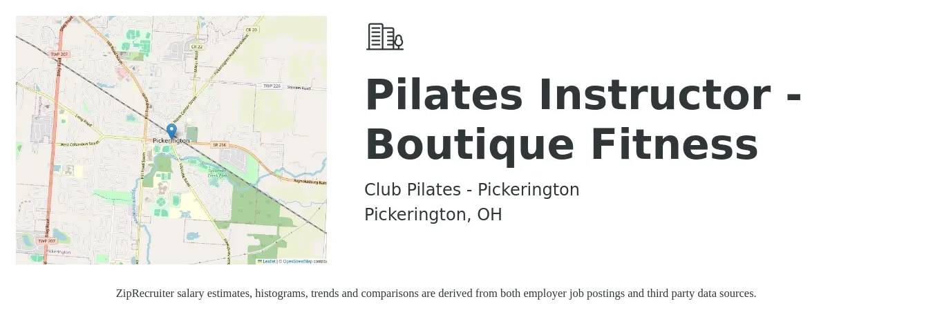 Club Pilates - Pickerington job posting for a Pilates Instructor - Boutique Fitness in Pickerington, OH with a salary of $21 to $38 Hourly with a map of Pickerington location.