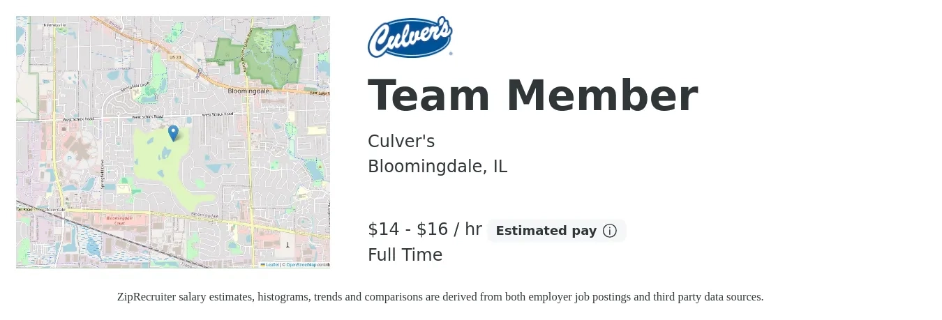 Team Member Job in Bloomingdale, IL at Culver's (Hiring Now)