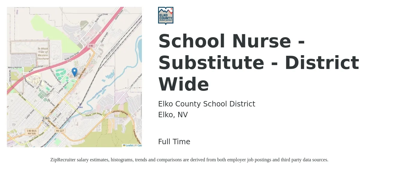 Elko County School District School Nurse Substitute District Wide Job Elko