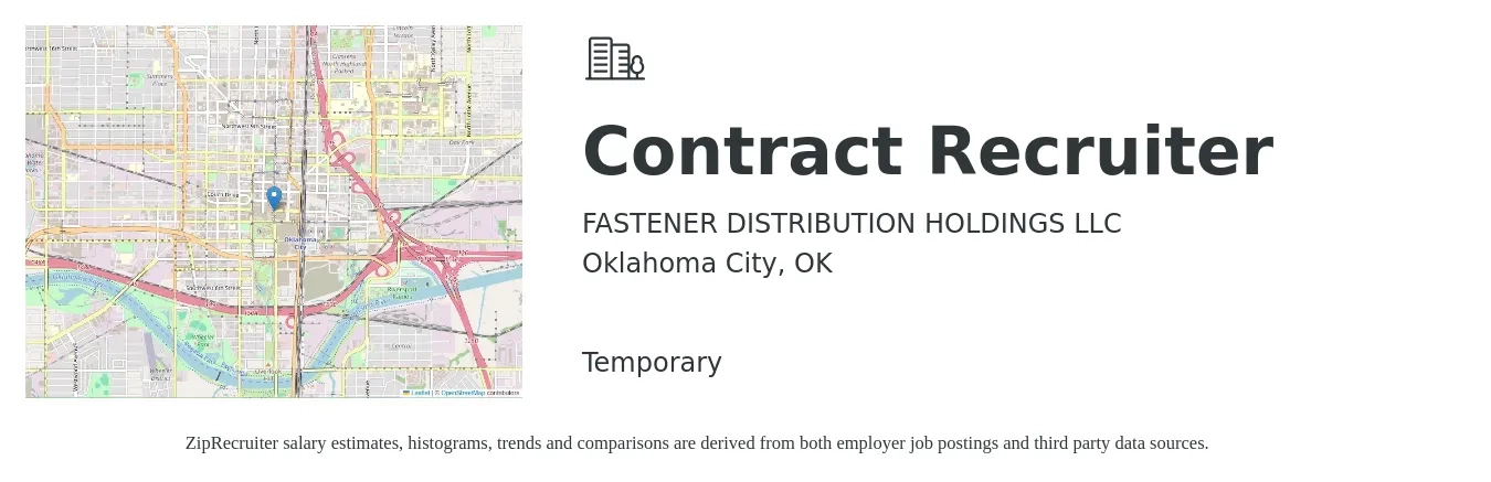 FASTENER DISTRIBUTION HOLDINGS LLC job posting for a Contract Recruiter in Oklahoma City, OK with a salary of $23 to $32 Hourly with a map of Oklahoma City location.