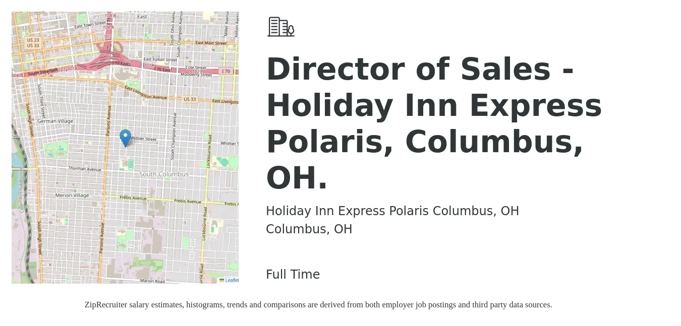 Holiday Inn Express Polaris Columbus, OH job posting for a Director of Sales - Holiday Inn Express Polaris, Columbus, OH. in Columbus, OH with a salary of $66,400 to $117,700 Yearly with a map of Columbus location.