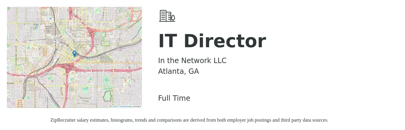 In the Network LLC job posting for a IT Director in Atlanta, GA with a salary of $105,000 to $154,000 Yearly with a map of Atlanta location.