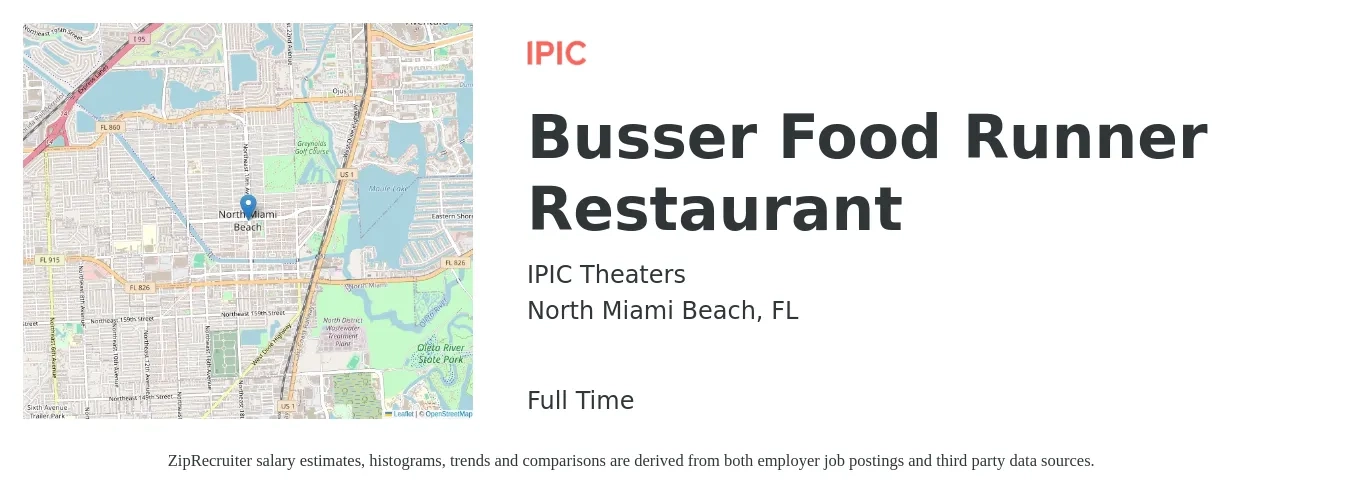 Ipic Theaters Busser Food Runner Restaurant Job North Miami Beach