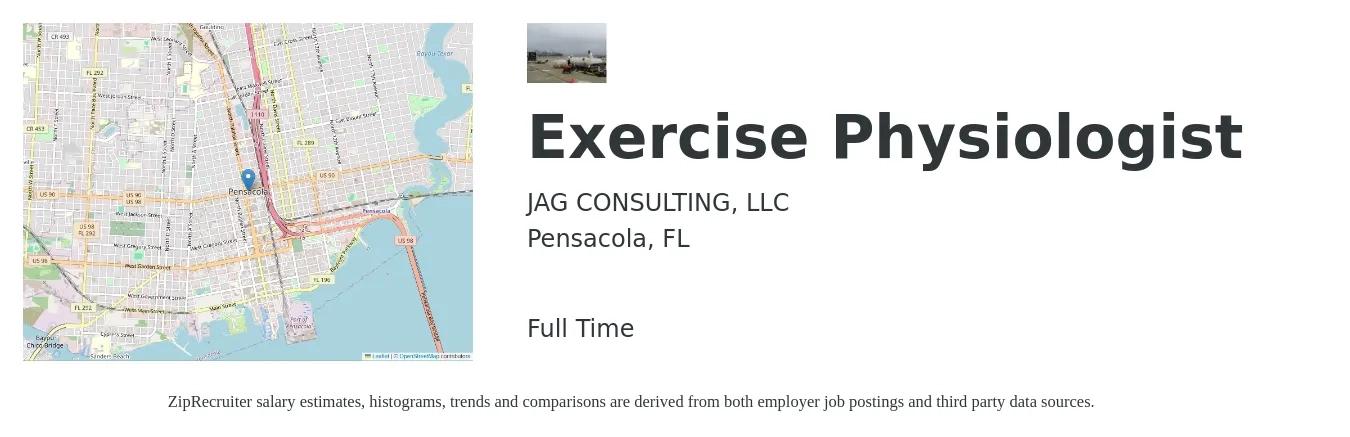 JAG CONSULTING, LLC job posting for a Exercise Physiologist in Pensacola, FL with a salary of $20 to $34 Hourly with a map of Pensacola location.