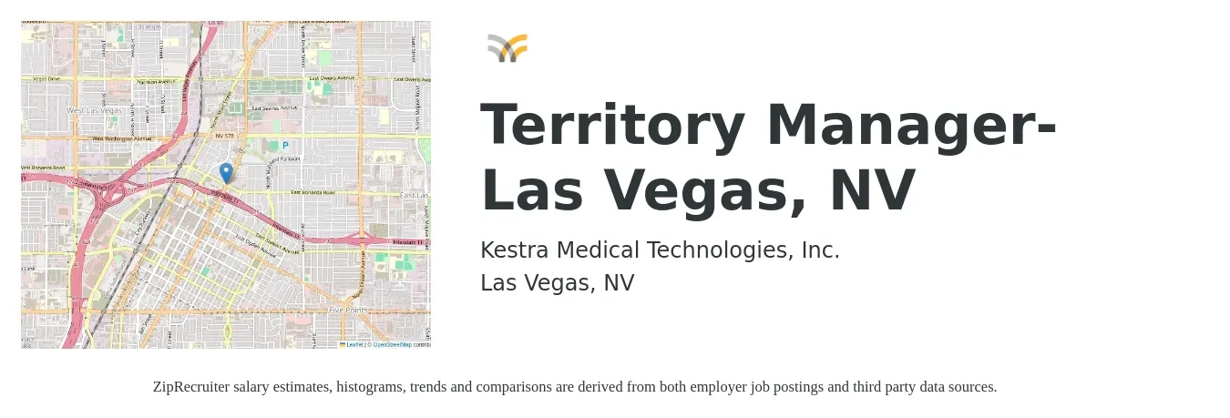 Kestra Medical Technologies, Inc. job posting for a Territory Manager- Las Vegas, NV in Las Vegas, NV with a salary of $72,100 to $107,200 Yearly with a map of Las Vegas location.