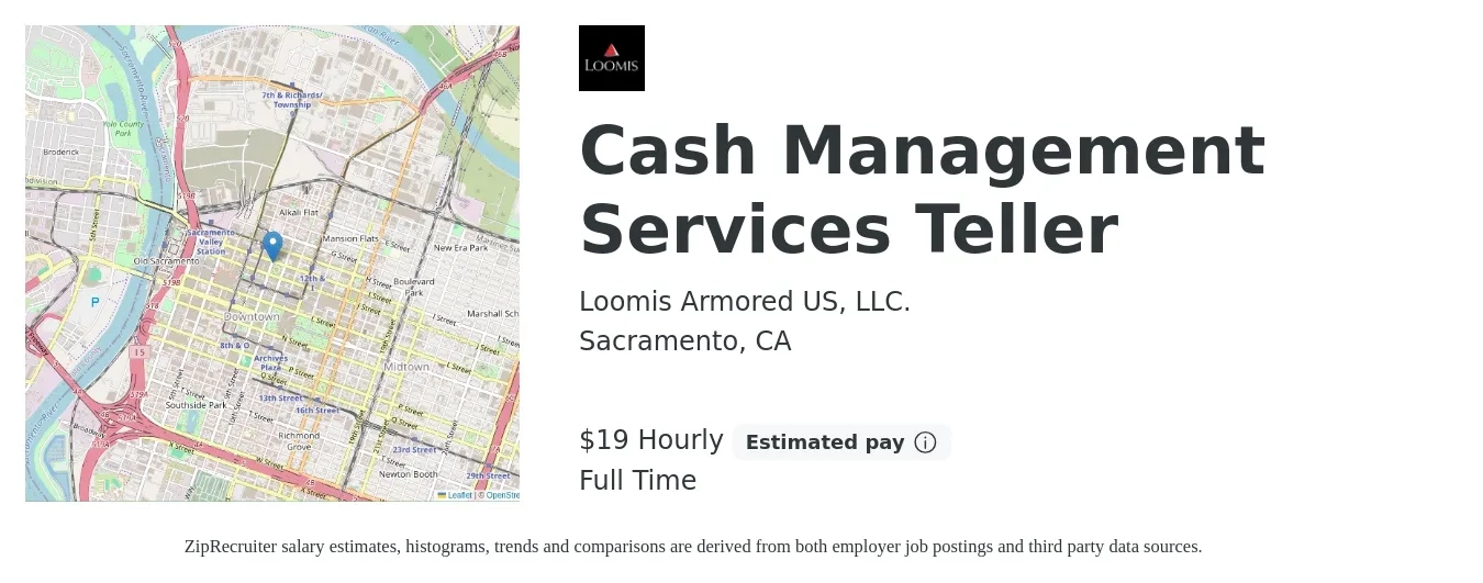 Loomis Armored Us, Llc. Cash Management Services Teller Job Sacramento