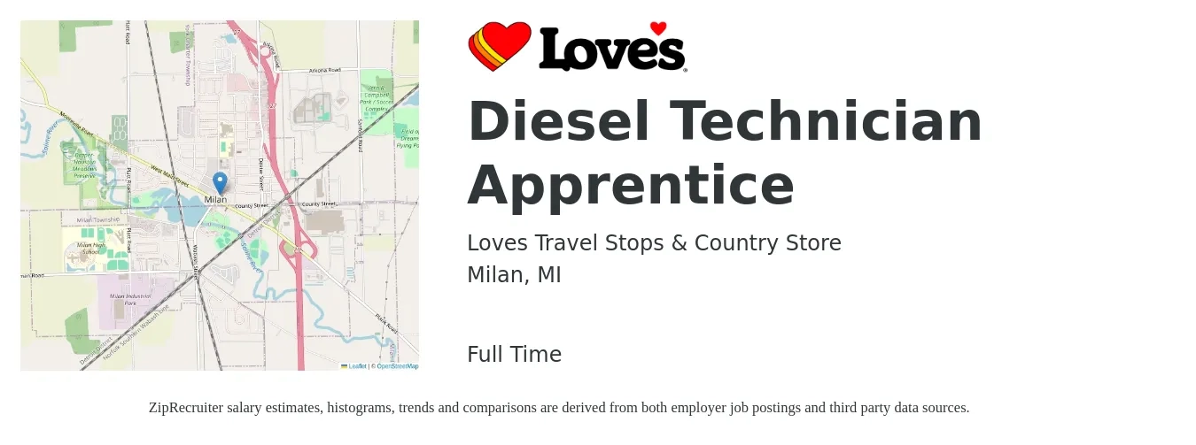 Loves Travel Stops & Country Store Diesel Technician Apprentice Job Milan