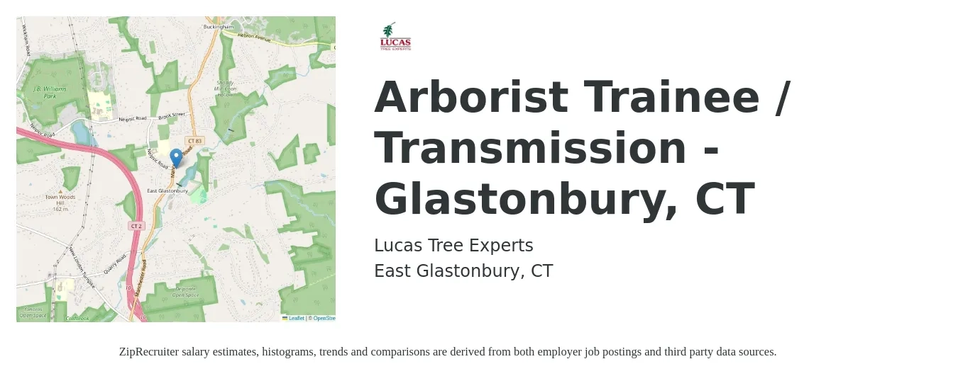 Lucas Tree Experts job posting for a Arborist Trainee / Transmission - Glastonbury, CT in East Glastonbury, CT with a salary of $17 to $20 Hourly with a map of East Glastonbury location.