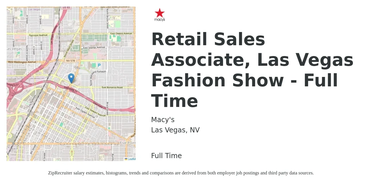 Macy's Retail Sales Associate Las Vegas Fashion Show Job Las Vegas