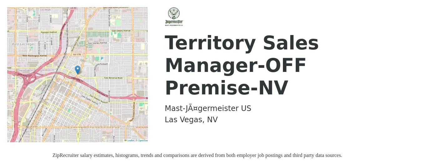 Mast-Jägermeister US job posting for a Territory Sales Manager-OFF Premise-NV in Las Vegas, NV with a salary of $61,600 to $94,600 Yearly with a map of Las Vegas location.