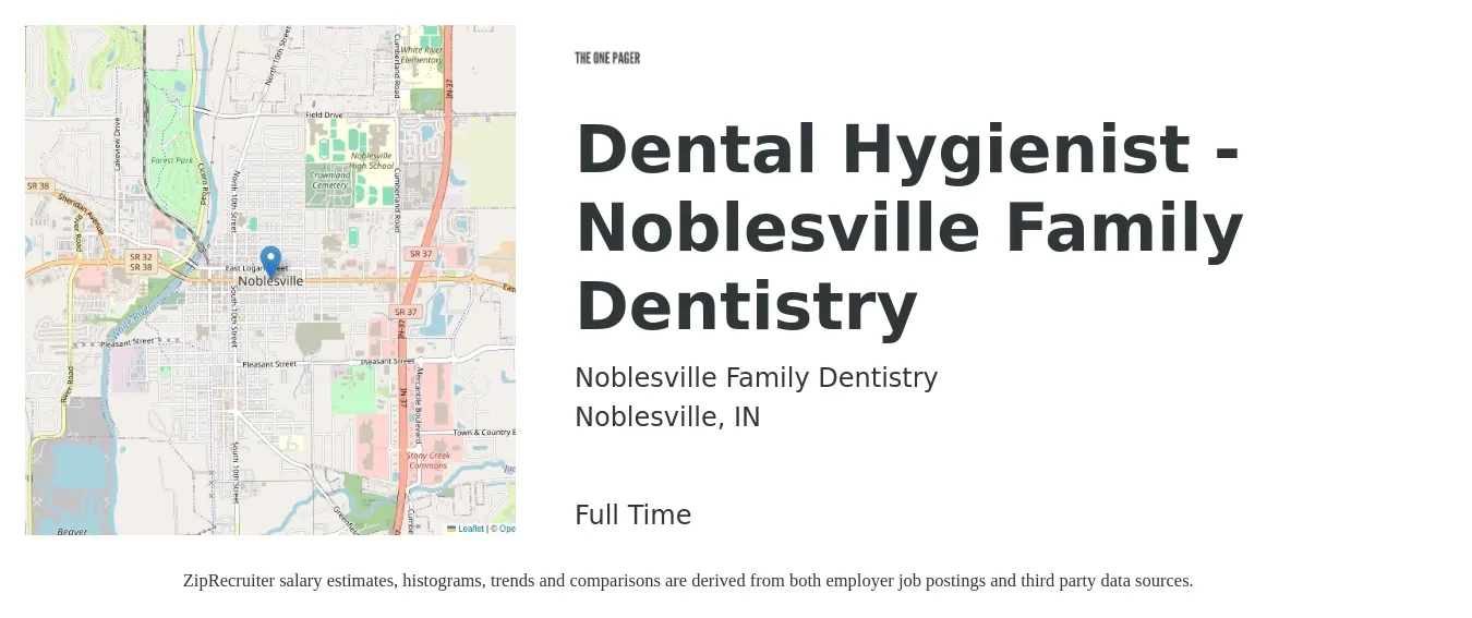 Noblesville Family Dentistry job posting for a Dental Hygienist - Noblesville Family Dentistry in Noblesville, IN with a salary of $36 to $47 Hourly with a map of Noblesville location.
