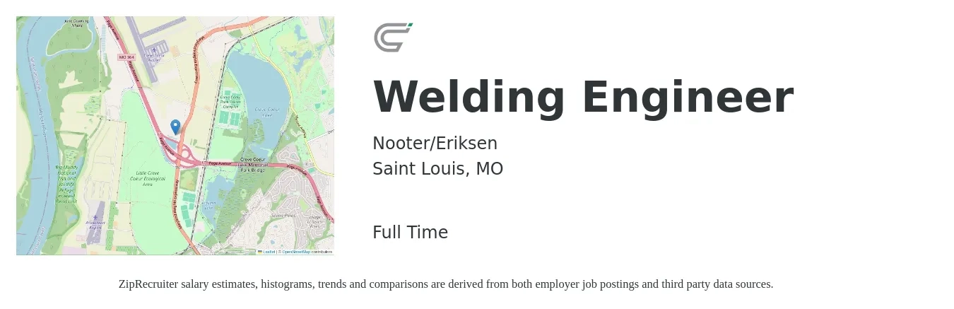 Nooter/Eriksen job posting for a Welding Engineer in Saint Louis, MO with a salary of $35 to $48 Hourly with a map of Saint Louis location.