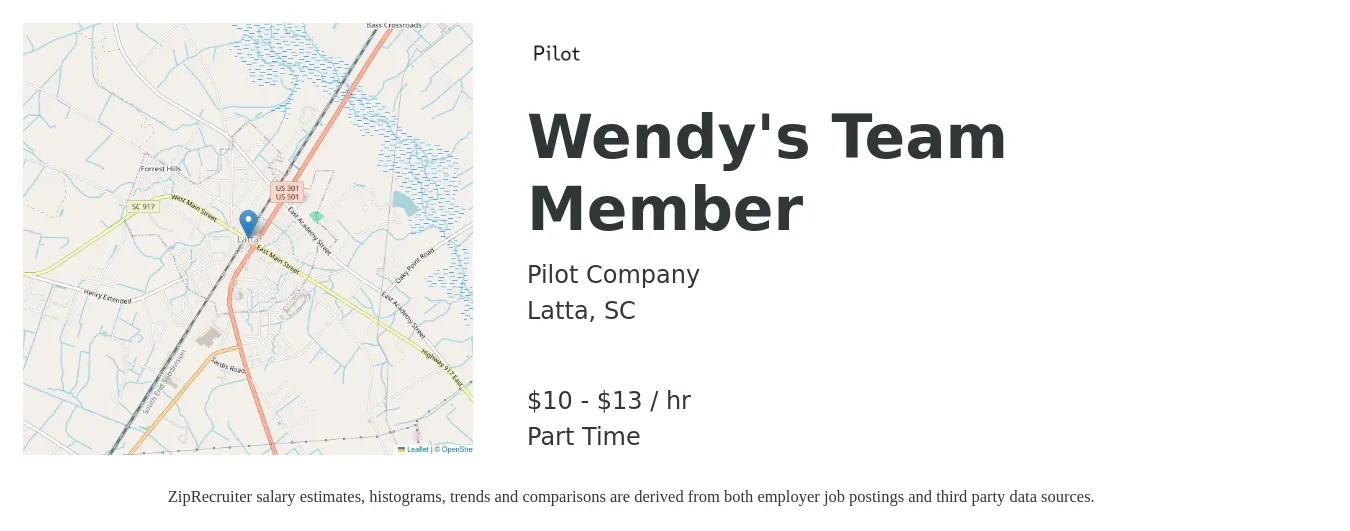 Wendy's Team Member Job in Latta, SC at Pilot (Hiring Now)