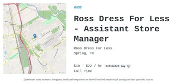 Ross Dress Job in Spring TX at Ross Dress For Less Hiring