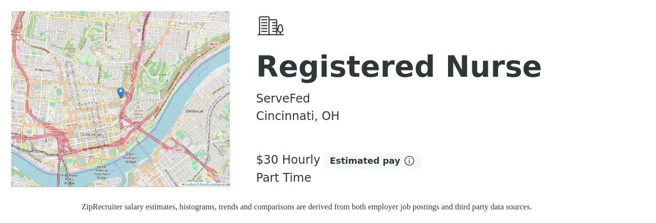 ServeFed job posting for a Registered Nurse Coordinator in Philadelphia, PA with a salary of $40 Hourly and benefits including dental, life_insurance, medical, pto, retirement, and vision with a map of Philadelphia location.
