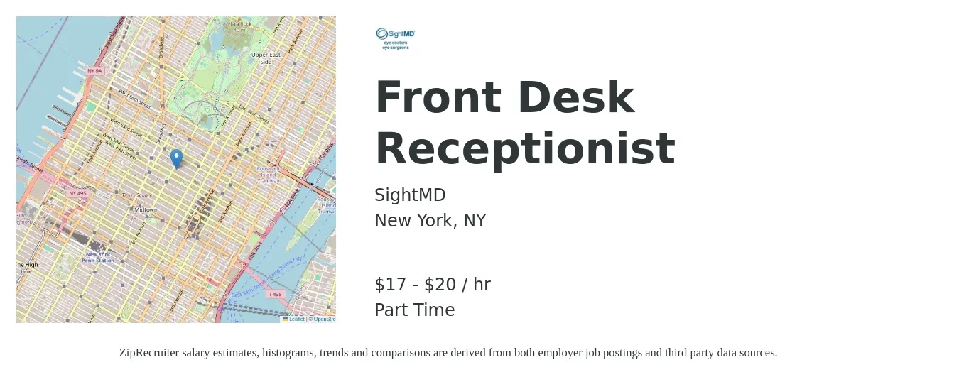 Front Desk Receptionist Job in New York, NY at Sightmd
