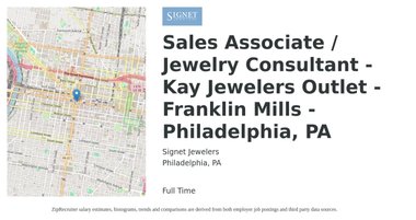 Signet Jewelers Sales Associate Jewelry Consultant Kay Jewelers Outlet Franklin Mills Job Philadelphia