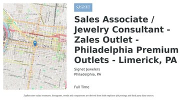 Signet Jewelers Sales Associate Jewelry Consultant Zales Outlet Philadelphia Premium Outlets Job Philadelphia