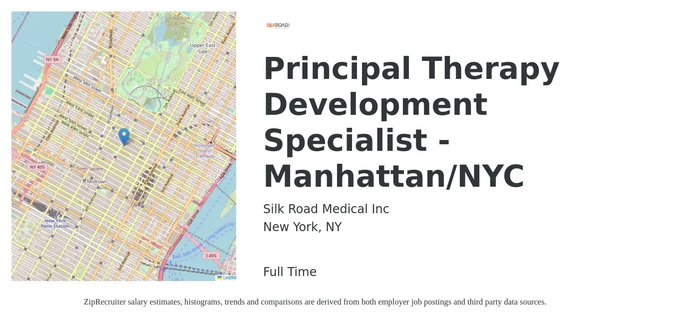 Silk Road Medical Inc job posting for a Principal Therapy Development Specialist - Manhattan/NYC in New York, NY with a map of New York location.