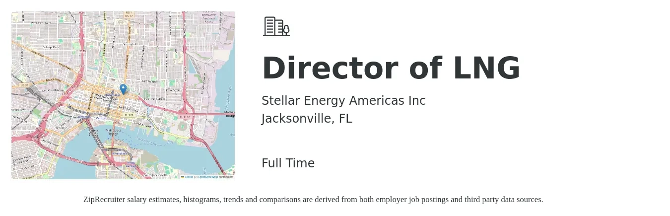 Stellar Energy Americas Inc job posting for a Director of LNG in Jacksonville, FL with a map of Jacksonville location.