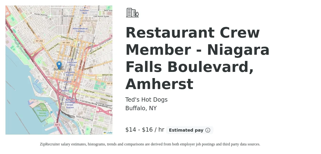 Ted's Hot Dogs Restaurant Crew Member Niagara Falls Boulevard Amherst ...
