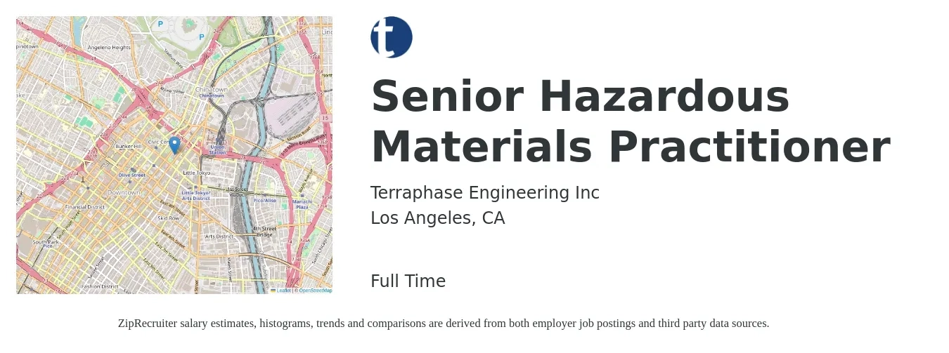Terraphase Engineering Inc job posting for a Senior Hazardous Materials Practitioner in Los Angeles, CA with a map of Los Angeles location.