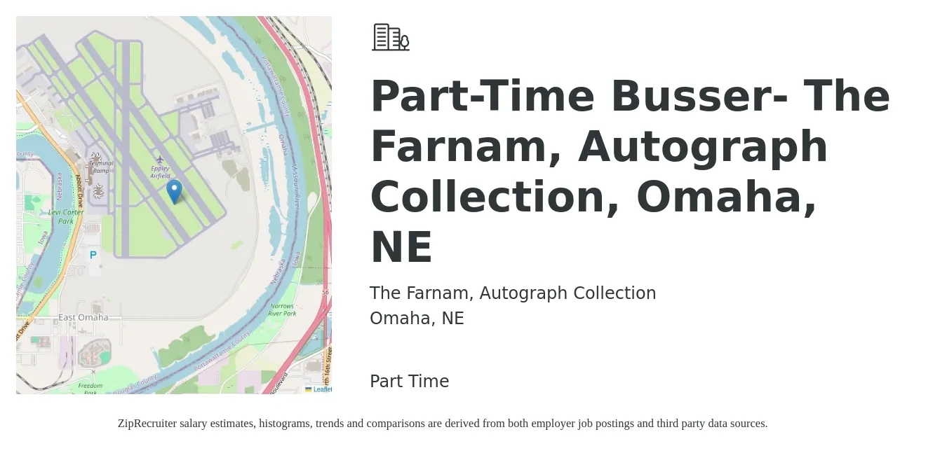 The Farnam, Autograph Collection job posting for a Part-Time Busser- The Farnam, Autograph Collection, Omaha, NE in Omaha, NE with a salary of $10 to $15 Hourly with a map of Omaha location.