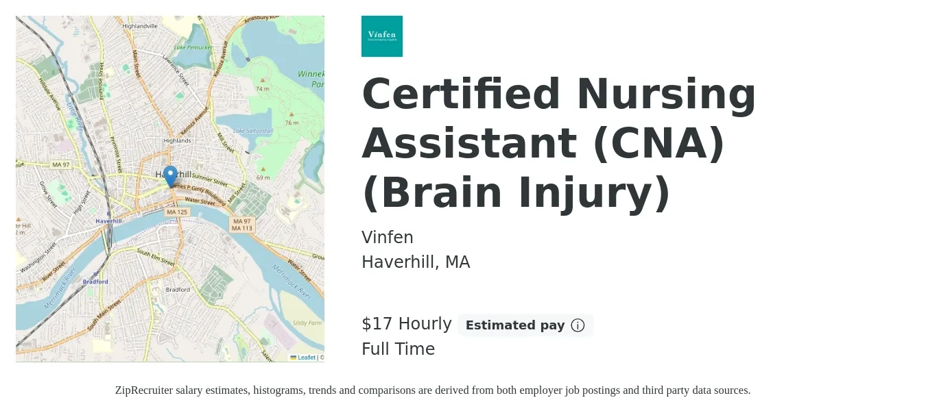 Certified Nursing Assistant Job in Haverhill, MA at Vinfen