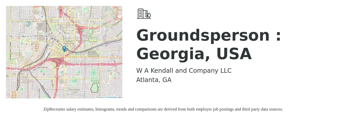 W A Kendall and Company LLC job posting for a Groundsperson : Georgia, USA in Atlanta, GA with a salary of $15 to $19 Hourly with a map of Atlanta location.